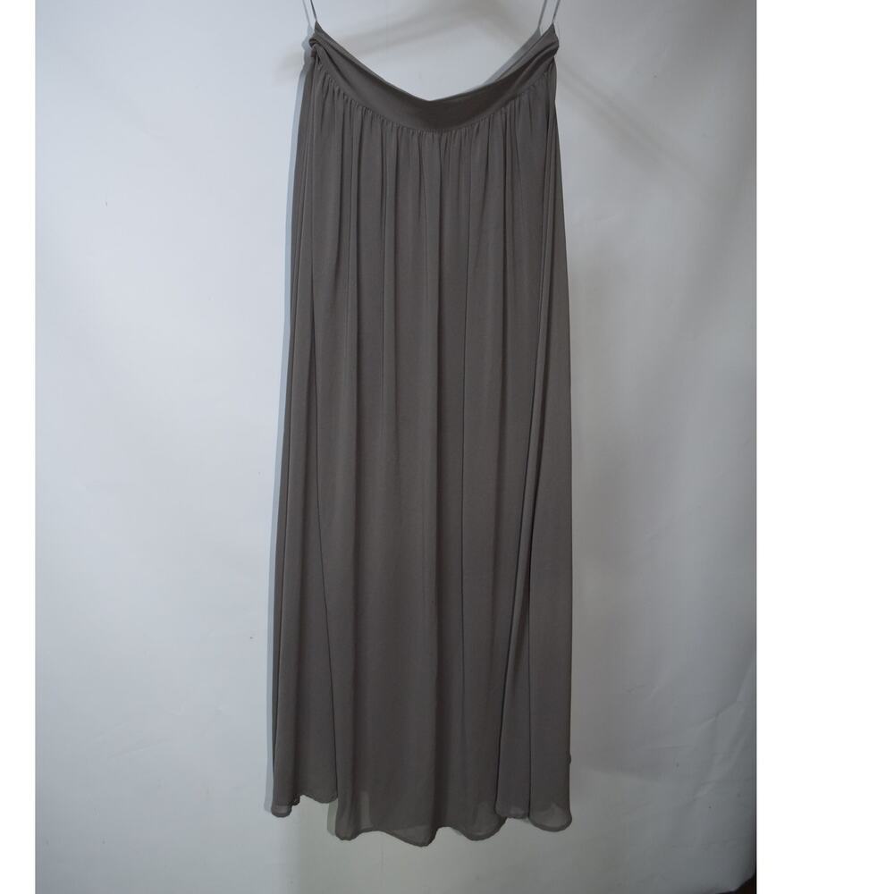 Wilster Gray Chiffon Maxi Skirt Size Medium Gathered Full Length